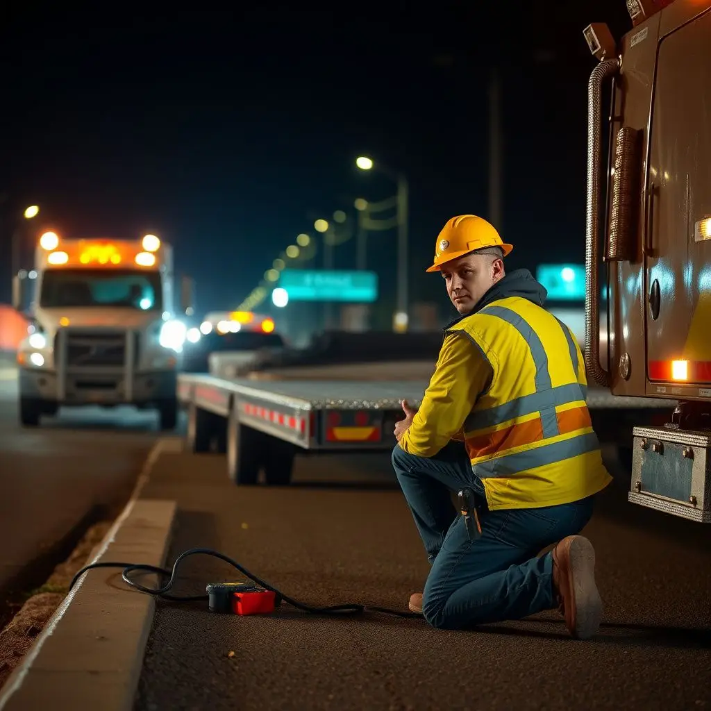A close-up of a Quick Load Towing operator professionally securing a vehicle's wheels for a safe transport in Old Hickory.